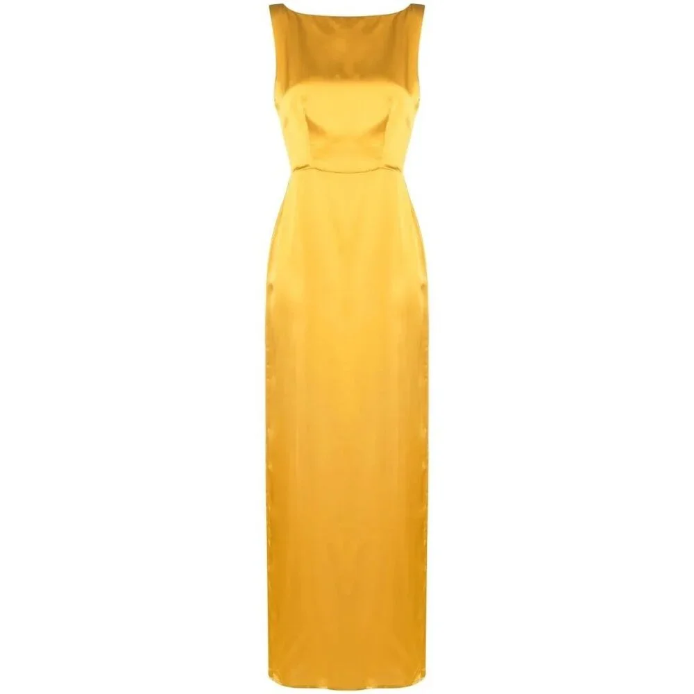 Reformation Zya Silk Yellow Dress 6 Dress - Picture 1 of 13